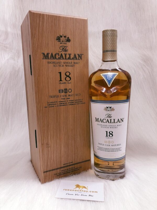 Rượu Macallan 18 Triple Cask Hộp Gỗ