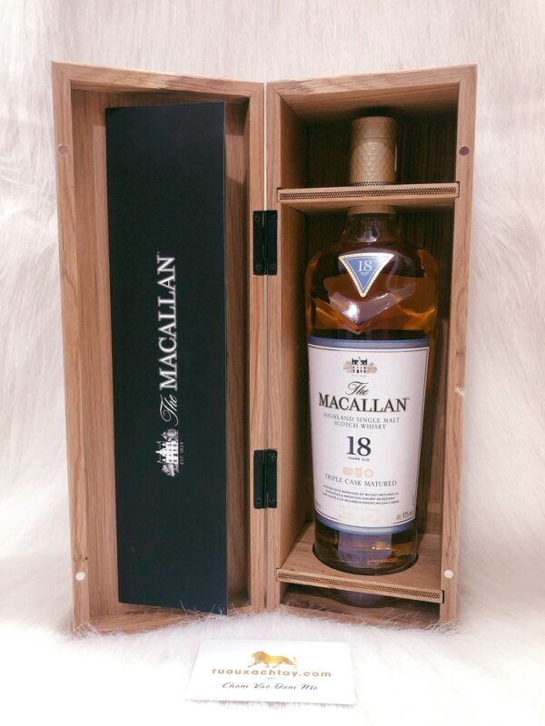 Rượu Macallan 18 Triple Cask Hộp Gỗ