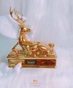 Hine Cognac Extra Golden Stag Bernardaud Limoges Porcelain Decanter - 1