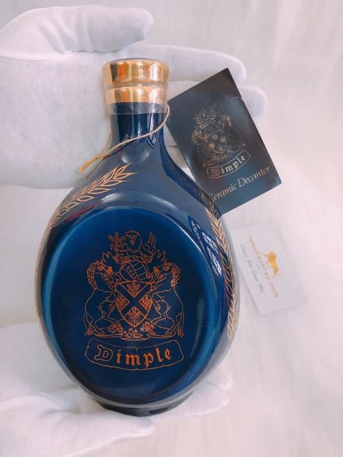 Dimple Blue Ceramic Decanter