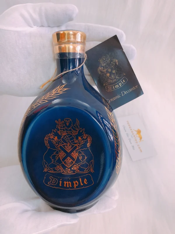 Dimple Blue Ceramic Decanter