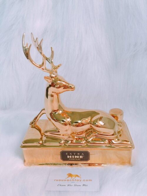 Hine Cognac Extra Golden Stag Bernardaud Limoges Porcelain Decanter