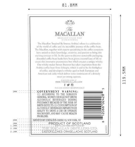 Back Label Macallan Harmony Collection Inspired By Intense Arabica