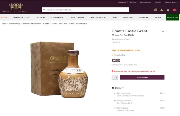 Grant's Castle Grant 21 Year Old 4 giá rượu Grant's Castle Grant 21 Year Old