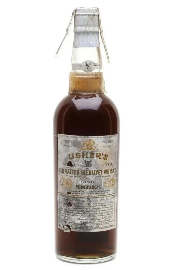 Lịch Sử Chai Rượu Whisky 2 Usher's-old-vatted-glenlivet-whisky