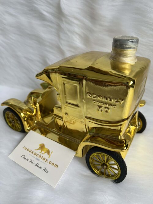 Renault Cognac Limoges Porcelain Decanter - Golden Car - 1
