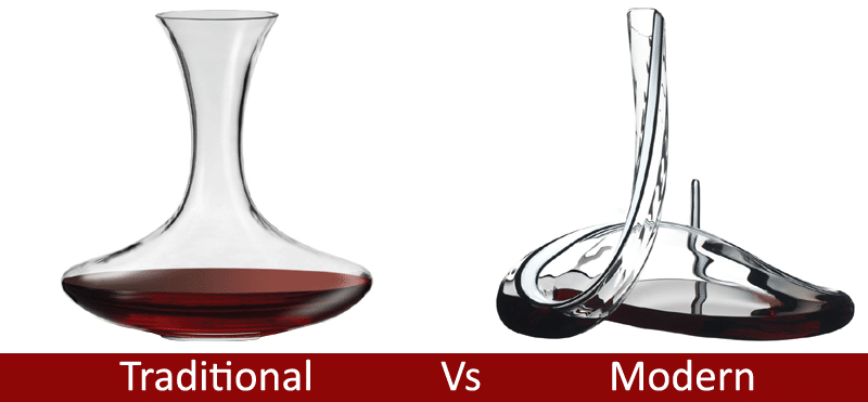 Hướng Dẫn Cho Người Mới Về Wine Decanting - Gạn Rượu Vang 2 Bình gạn rượu vang truyền thống và hiện đại