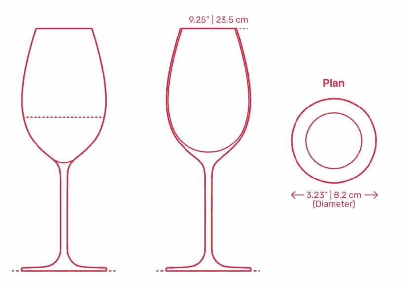 Kích thước Ly uống rượu vang Sauvignon Blanc