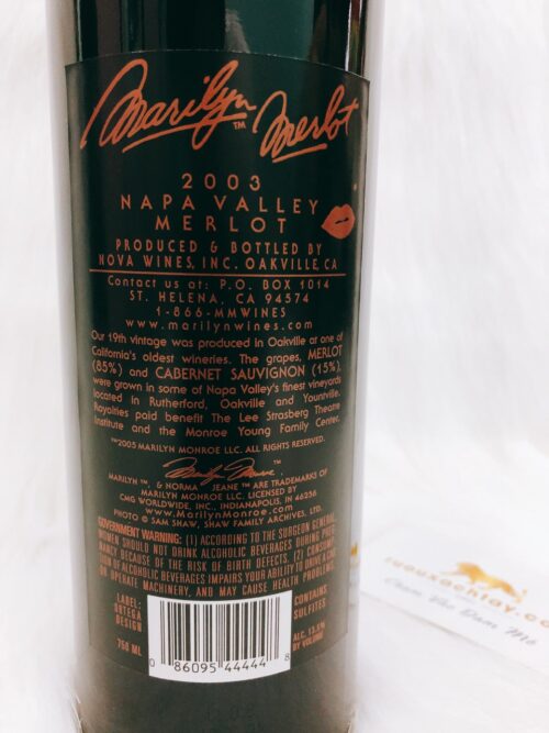 Rượu Vang Mỹ Marilyn Monroe 2003 Merlot 6 Marilyn Monroe 2003 Merlot (3)