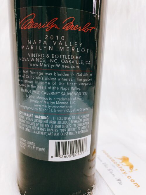 Rượu Vang Mỹ Marilyn Monroe 2010 Merlot 5 Marilyn Monroe 2010 Merlot (3)