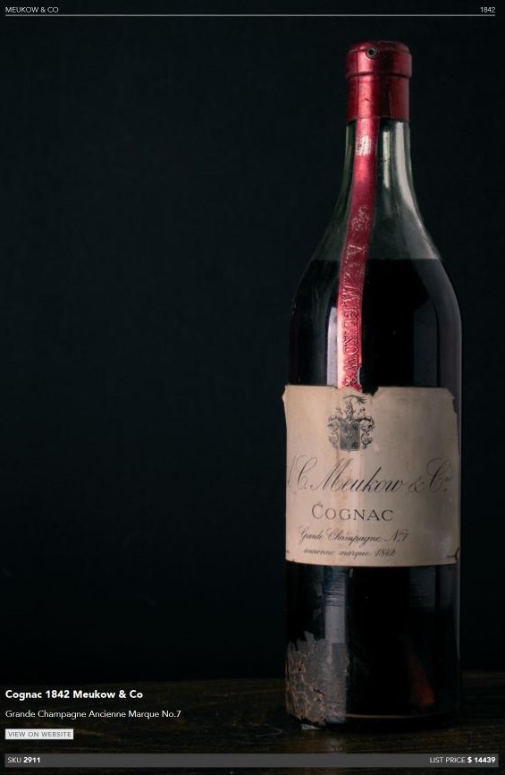 Những Mẫu Rượu Xưa Quý Hiếm Có Giá Trị Sưu Tầm Cao 31 Cognac 1842 Meukow &Co