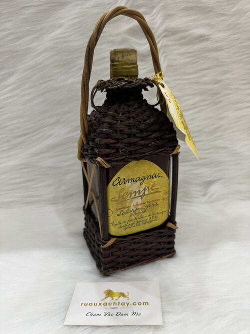 Sempe Grand Vieil Armagnac Wicker Basket with Musical Base 1950s (3)