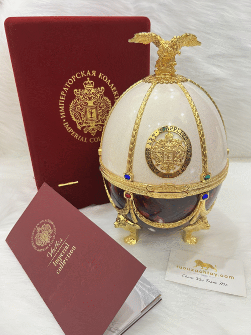 Rượu Vodka Trứng Imperial Collection Faberge Pearl And Ruby Marble (1)