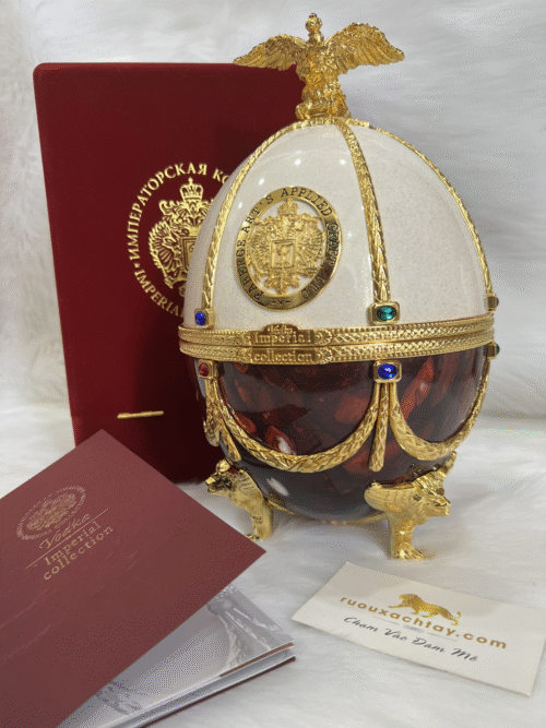 Rượu Vodka Trứng Imperial Collection Faberge Pearl And Ruby Marble (2)