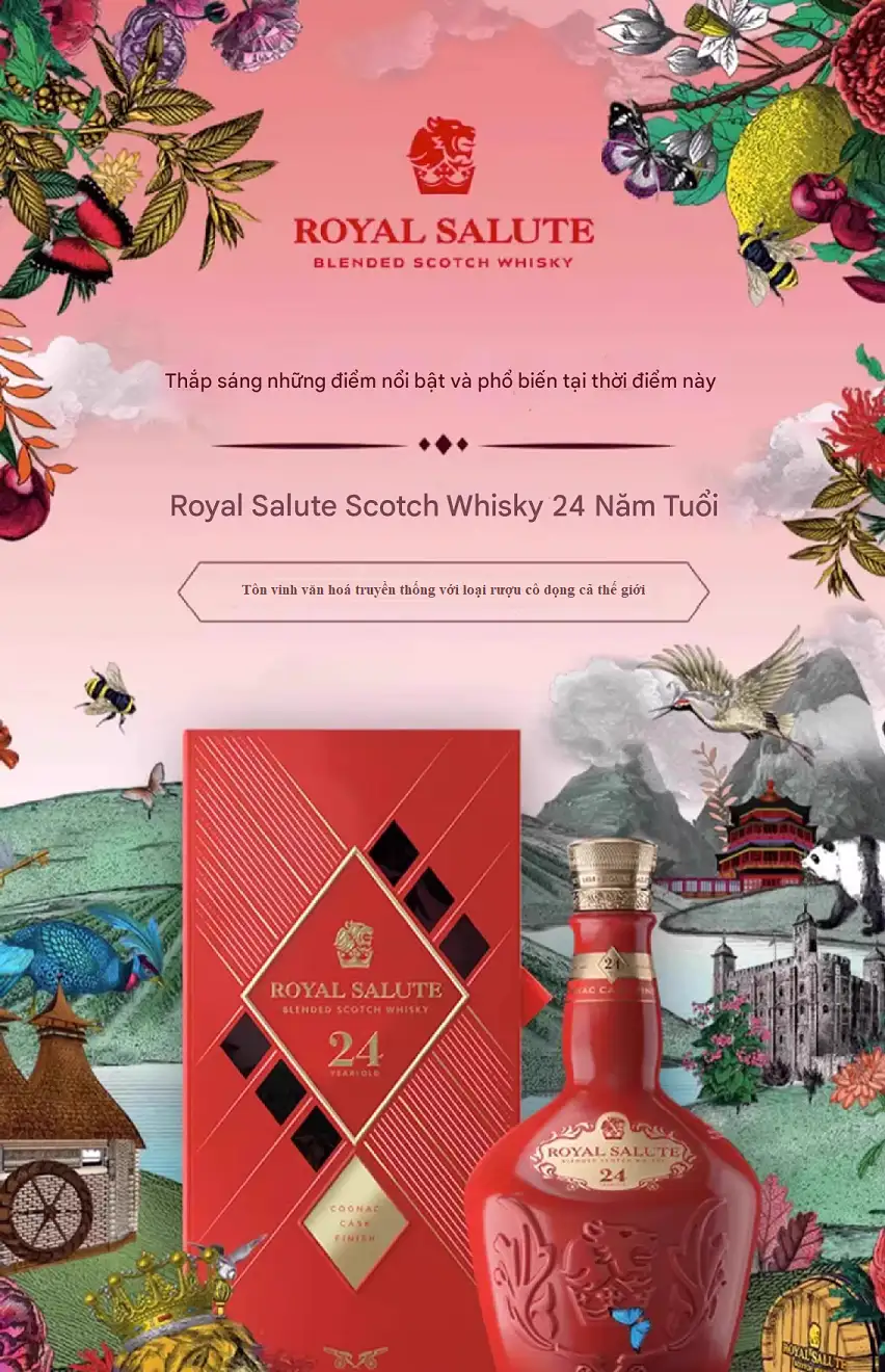 Rượu Xách Tay Nhật Chivas Royal Salute 24 Năm 15 Royal Salute 24yo Cognac Cask Finish Limited Edition