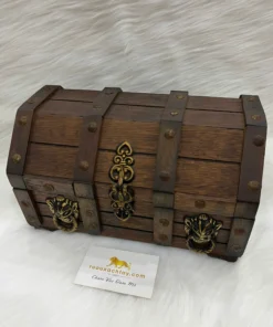 Bình Đựng Rượu Whisky Vintage Wood Treasure Chest Bar Set (3)