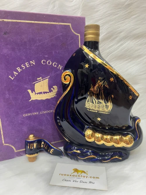 Cognac Larsen Viking Ship Blue (3)