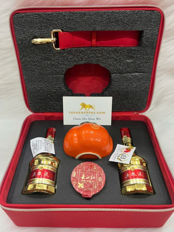 Hộp Quà Tết Trung Thu Wuliangye Gold 50ml × 2 chai (3)