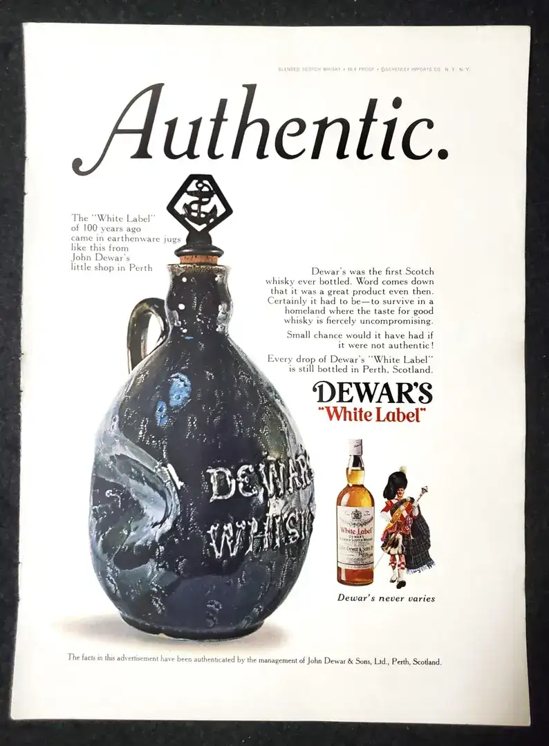 Dewar's White Label Centennial Flagon Fullbox 11 Poster quảng cáo cho Dewar's White Label thời kỳ đầu của hãng