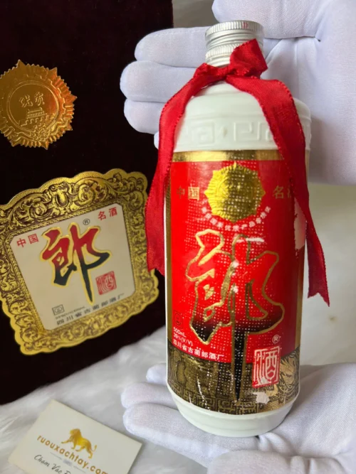 Rượu Lang Tửu Hộp Quà 2 Ly Gốm 1995 (1)