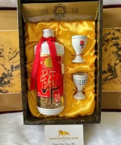 Rượu Lang Tửu Hộp Quà 2 Ly Gốm 1995 (2)