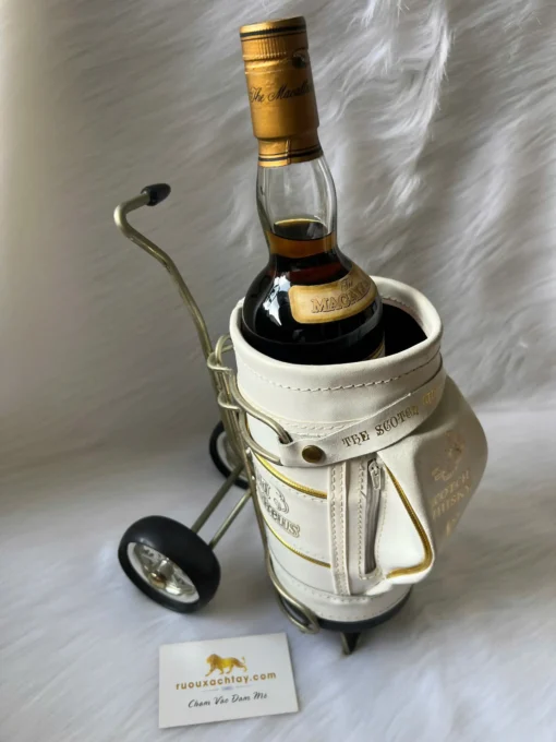 Rượu Và Xe Đẩy Túi Golf Màu Trắng (1)