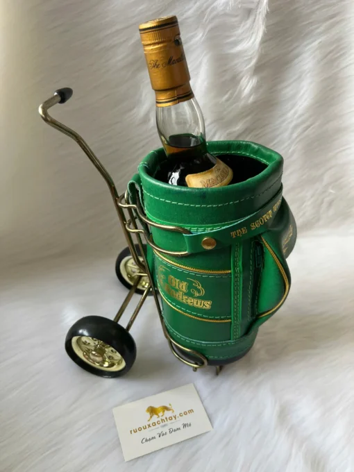 Rượu Và Xe Đẩy Túi Golf Màu Xanh (1)