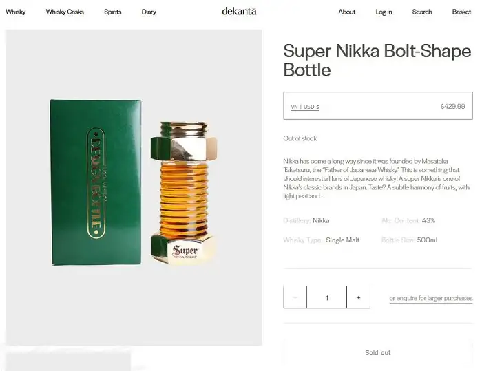 Giá rượu Super Nikka Whisky Bolt Bottle - dekanta