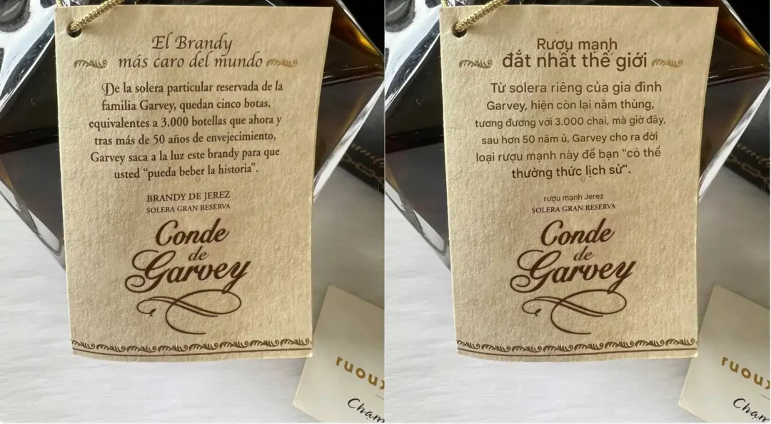 Brandy Conde de Garvey Solera Gran Reserva 8 Brandy Conde de Garvey Solera Gran Reserva - Rượu Brandy Đắt Nhất Thế Giới