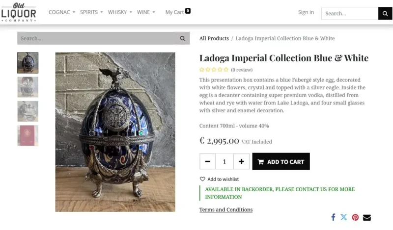 Imperial Collection Faberge Silver Blue Flowers 8 Giá rượu Imperial Collection Faberge Silver Blue Flowers