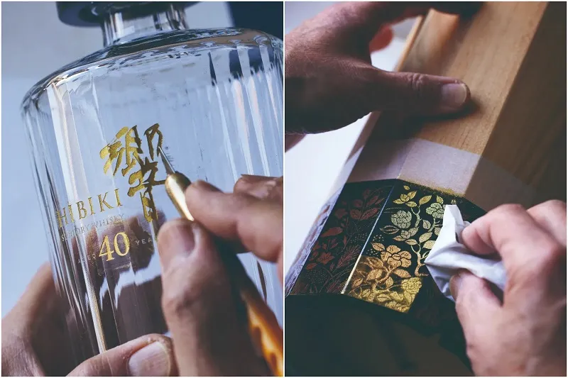 Rượu Hibiki 40 Năm - Suntory Hibiki 40yo 10 Chế tác thủ công chai và hộp đựng Hibiki-40