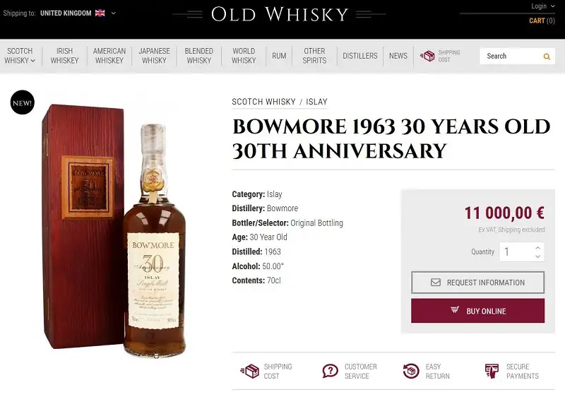 Bowmore 1963 30 Years Old 30Th Anniversary 12 Giá rượu Bowmore 1963 30 Years Old 30Th Anniversary