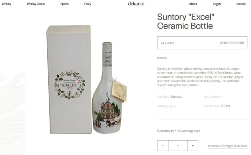 Giá rượu Brandy Suntory Excel Ceramic Decanter
