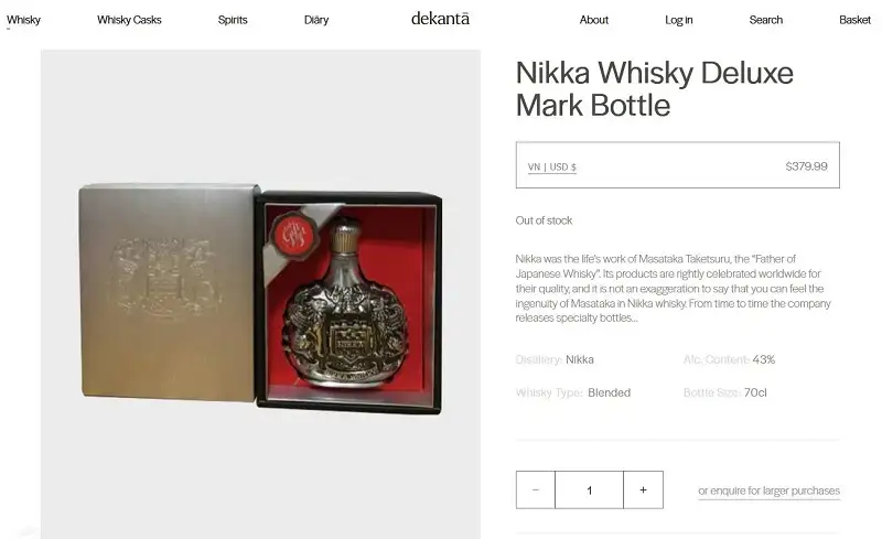 Giá rượu Nikka Whisky Deluxe Mark Bottle