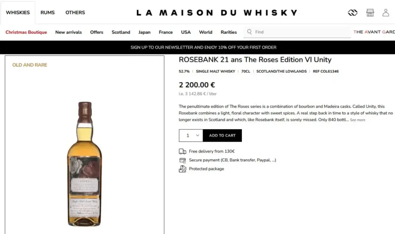 Giá rượu Rosebank 21 Year Old The Roses Edition 6 Unity