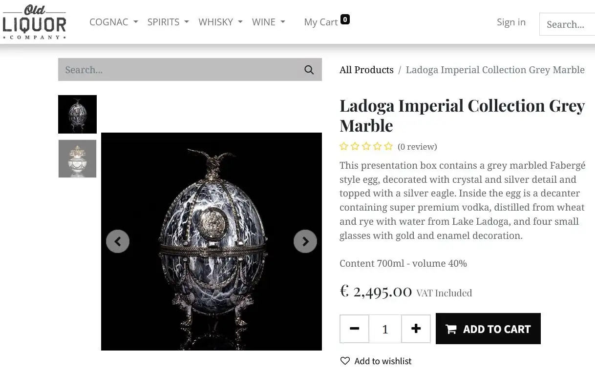 Rượu Vodka Trứng Sa Hoàng Imperial Collection Vodka Grey Marble 7 Giá rượu Rượu Vodka Trứng Sa Hoàng Imperial Collection Vodka Grey Marble