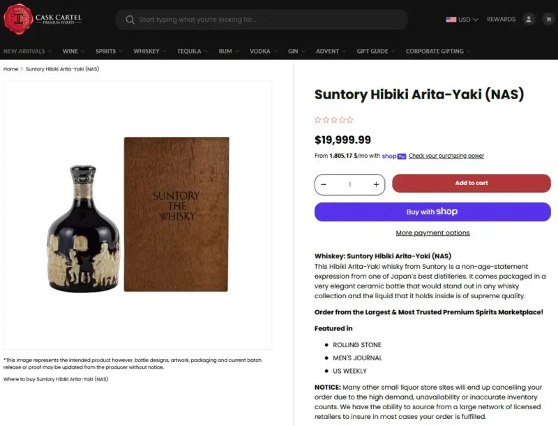 Suntory The Whisky Aritayaki Ceramic Decanter 8 giá rượu Suntory The Whisky Aritayaki Ceramic Decanter