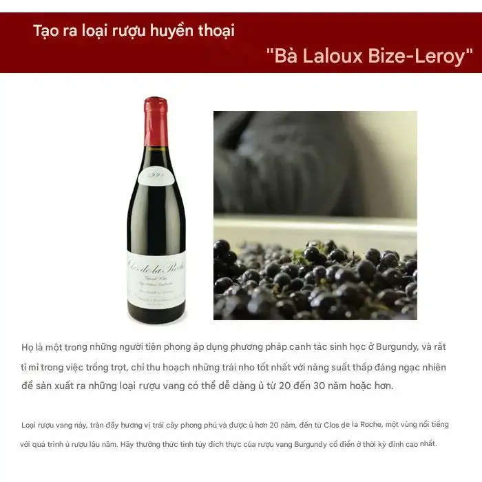 Domaine Leroy áp dụng canh tác sinh học