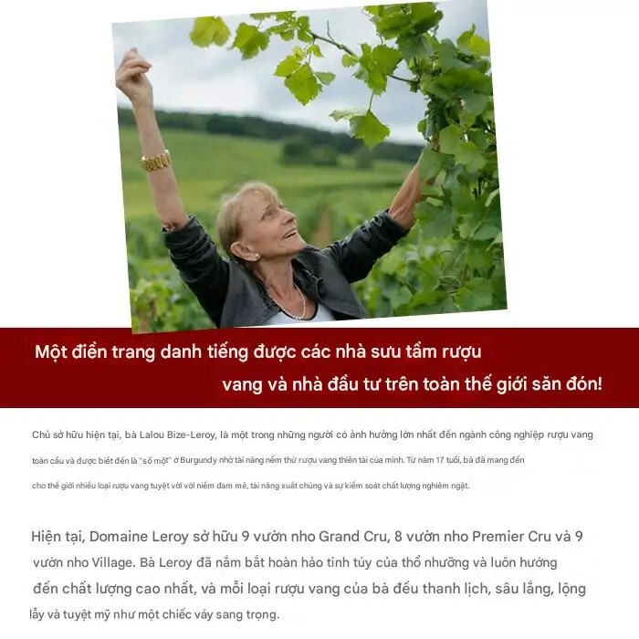 Domaine Leroy - một điền trang danh tiếng