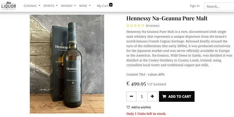 Giá rượu Hennessy Na Geanna Pure Malt Whiskey - 1