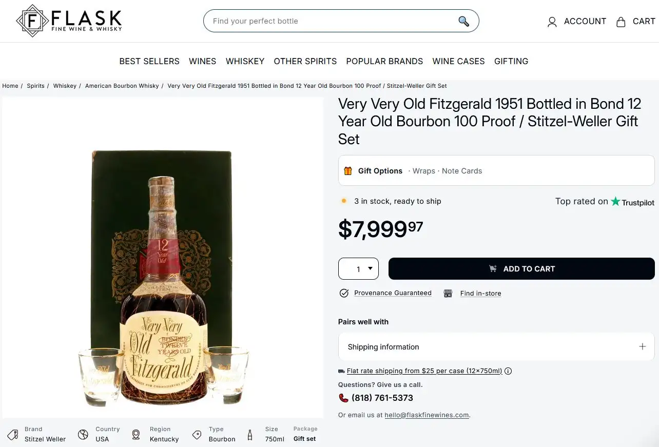 Giá rượu Very Very Old Fitzgerald 1954 - 2