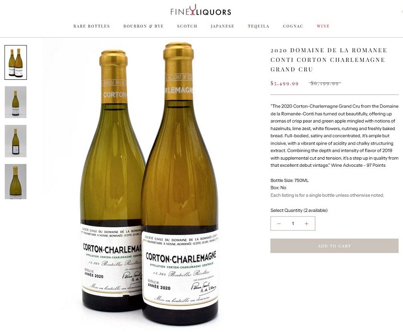 Domaine de la Romanee Conti Corton Charlemagne Grand Cru 2020 (750ml) 3 Giá rượu Domaine de la Romanee Conti Corton Charlemagne Grand Cru 2019 - 1