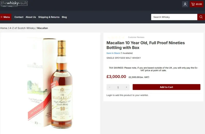 Macallan 10 Year Old (Full Proof) 2 Giá rượu Macallan 10 Year Old (Full Proof) - 1