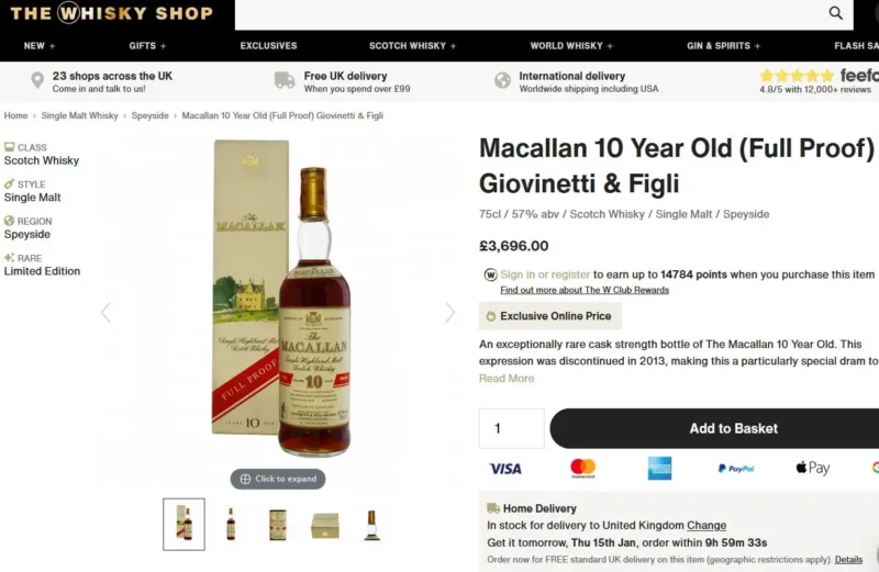 Macallan 10 Year Old (Full Proof) 3 Giá rượu Macallan 10 Year Old (Full Proof) - 2