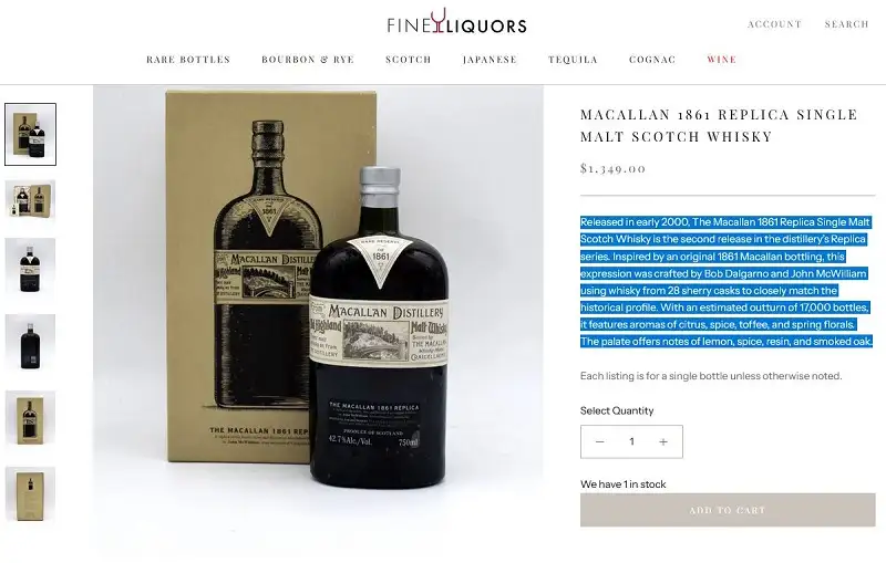 Giá rượu Macallan 1861 Replica Single Malt Scotch Whisky - 1