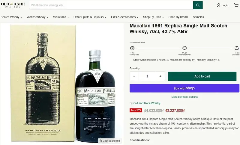 Giá rượu Macallan 1861 Replica Single Malt Scotch Whisky - 4