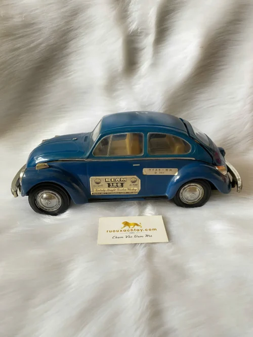 Jim Beam Whiskey Blue Volkswagen VW Bug Decanter 1973 (4)