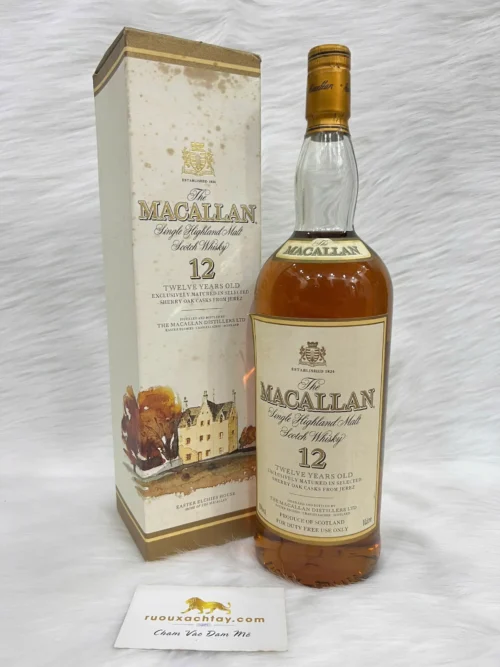 Như Ý - Rượu Nhân Sâm Núi Trường Bạch 50 Macallan 12 Year Old Sherry Wood Single Malt Scotch Whisky, 1L, 40% ABV (1)