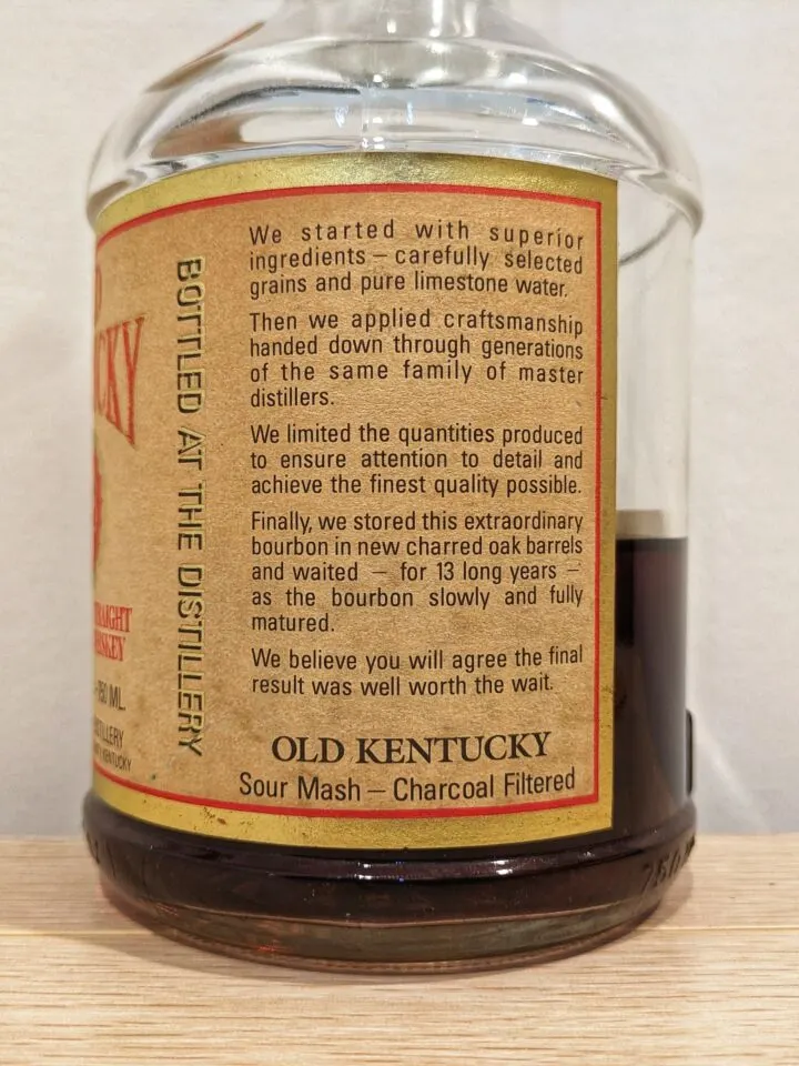 Old Kentucky 13 Years No_88 Kentucky Straight Bourbon Whiskey 5 Old-Kentucky-No.-88-Bourbon-Left-Label