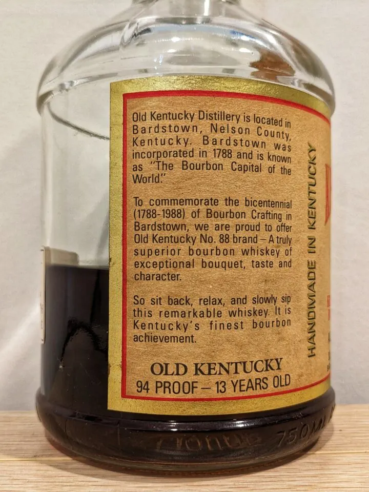 Old Kentucky 13 Years No_88 Kentucky Straight Bourbon Whiskey 4 Old-Kentucky-No.-88-Bourbon-Right-Label